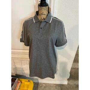 Michael Kors Mens MK Logo 100% Cotton GRAY Polo Shirt M NEW!